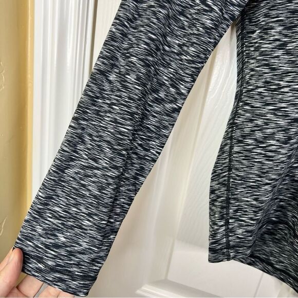 Lululemon Get Set Long Sleeve Open Back Space Dye‎ Black White Size 8 - Picture 3 of 6